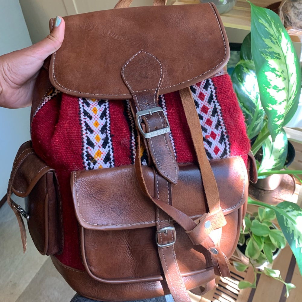 Authentic Moroccan Leather Backpack